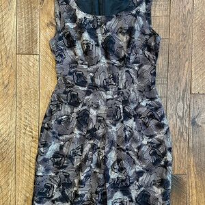 Banana Republic Black Gray Patterned Dress Size 6